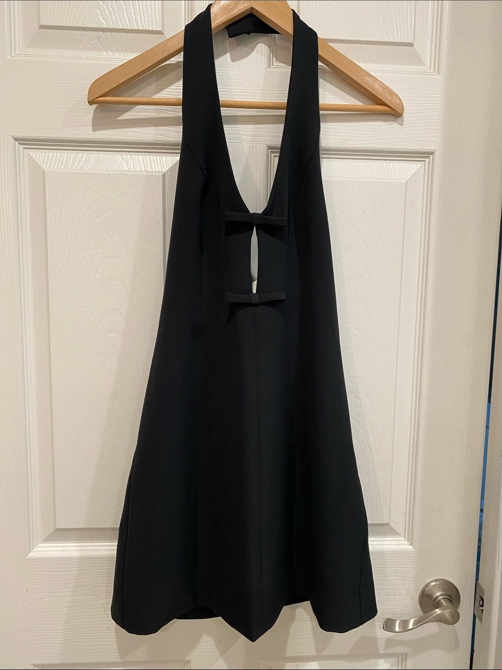 Abercrombie & Fitch Black Backless Halter Dress/ with shorts attached NWT XS